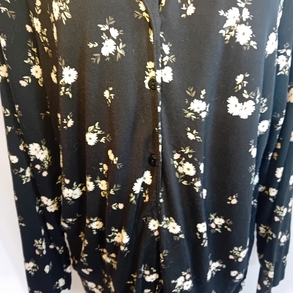 Déesse Lingerie Plus Size Button Down Sleep Top Floral Boho Cozy Loungewear 1X - Picture 8 of 16
